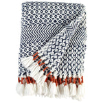 Woven Stripe Fringe Throw Blanket